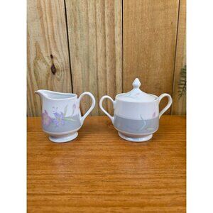 Rare Rosenthal Monbijou Action Creamer & Sugar Bowl Set With Lid Fine Porcelain